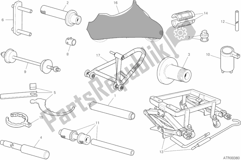 Alle onderdelen voor de 01b - Werkplaatsgereedschap van de Ducati Diavel Diesel Thailand 1200 2017
